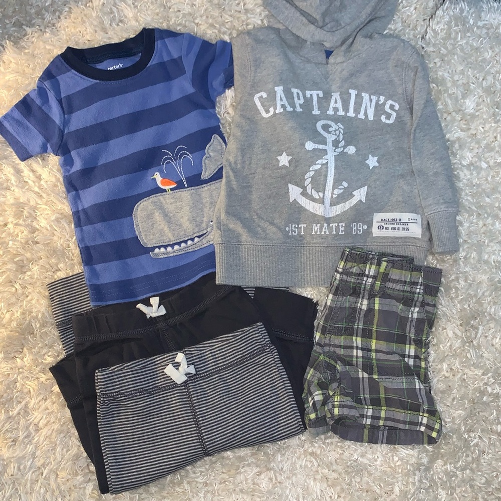 CARTERS LOT OF 12 MONTH BOYS CLOTHING NAUTICAL THEME